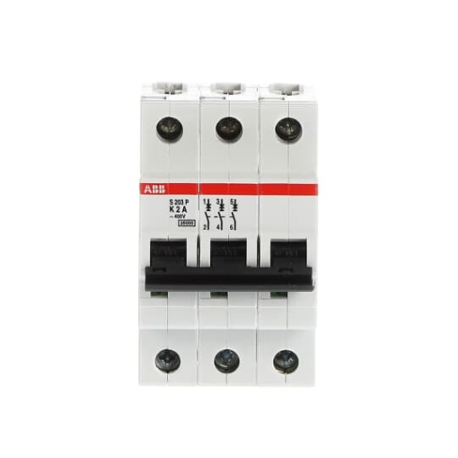 S203P-K2 Miniature Circuit Breaker - 3P - K - 2 A