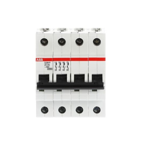 S204P-Z3 Miniature Circuit Breaker - 4P - Z - 3 A