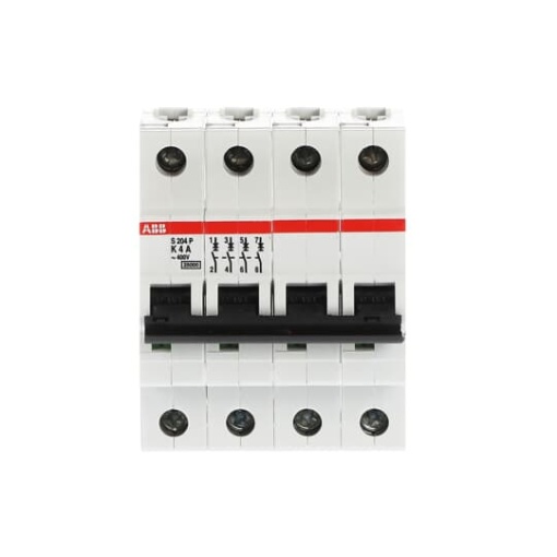 S204P-K4 Miniature Circuit Breaker - 4P - K - 4 A