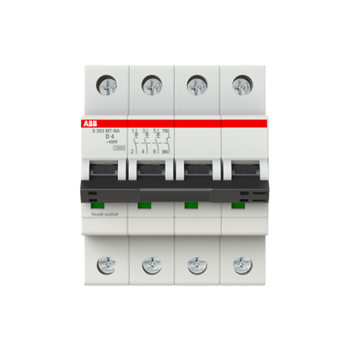 Miniature Circuit Breaker - S200MT - 3PN - 4 A - D - 10 kA