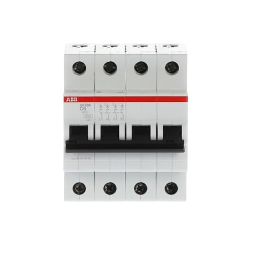 Miniature Circuit Breaker - SH200 - 4P - 6 A - C - AC 6 kA