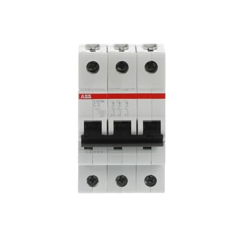 Miniature Circuit Breaker - S200M - 3P - 2 A - C - AC 10 kA