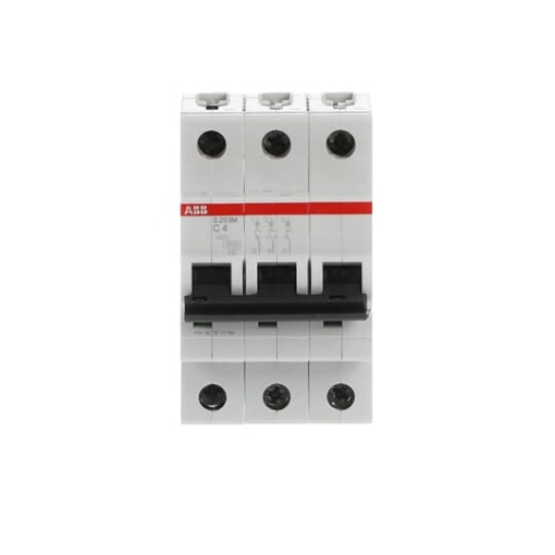 Miniature Circuit Breaker - S200M - 3P - 4 A - C - AC 10 kA