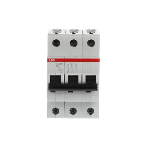 Miniature Circuit Breaker - S200M - 3P - 1 A - C - AC 10 kA