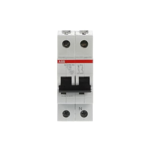 Miniature Circuit Breaker - S200M - 1PN - 16 A - C - AC 10 kA