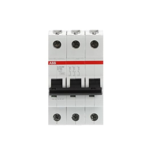 Miniature Circuit Breaker - S200M - 3P - 10 A - D - AC 10 kA