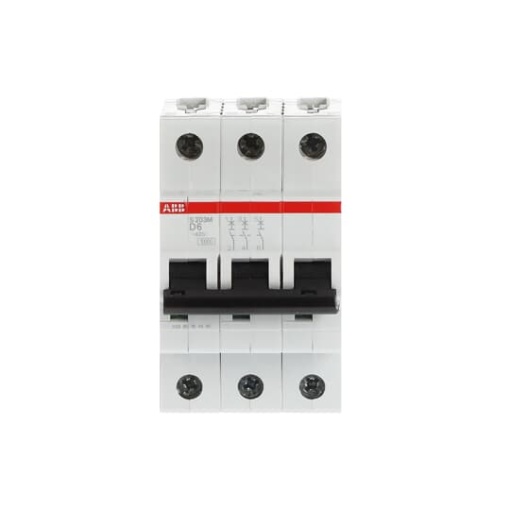 Miniature Circuit Breaker - S200M - 3P - 6 A - D - AC 10 kA
