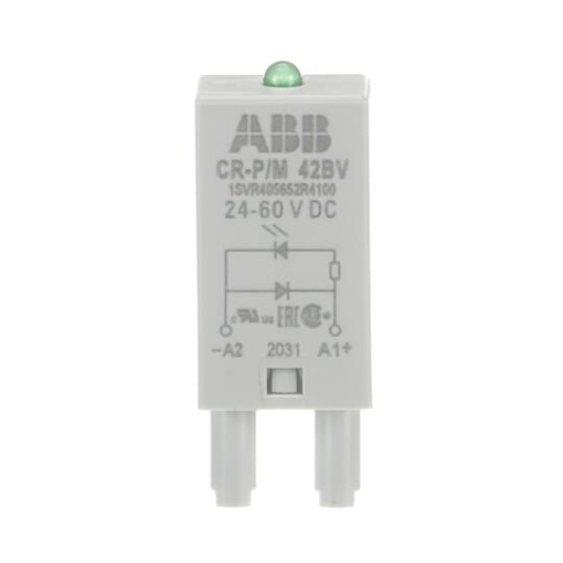 CR-PM 42BV Pluggable module diode and LED green, 24-60VDC, A1, A2-