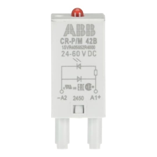 CR-PM 42B Pluggable module diode and LED red, 24-60VDC, A1, A2-