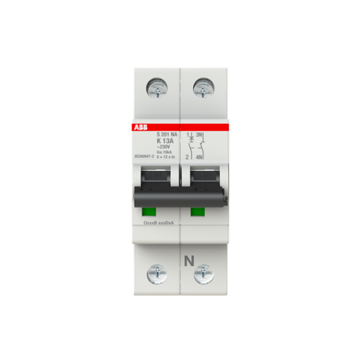 Miniature Circuit Breaker - S200 - 1PN - 10 A - K - AC 6 kA