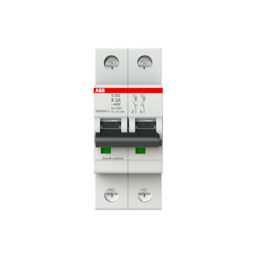 Miniature Circuit Breaker - S200 - 2P - 5 A - K - AC 6 kA