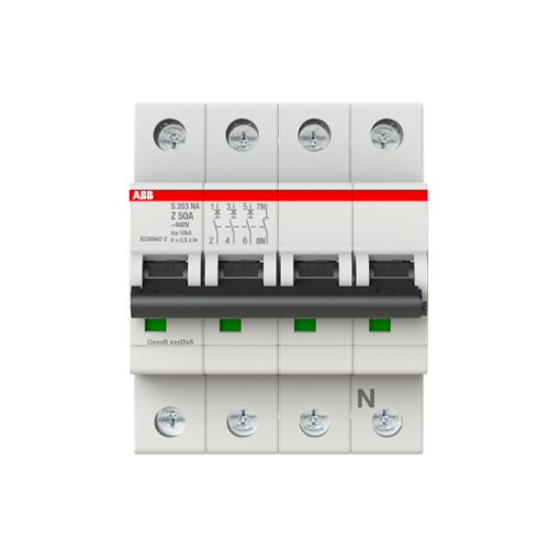 Miniature Circuit Breaker - S200 - 3PN - 50 A - Z - AC 6 kA