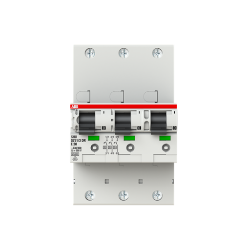 S7513DR-E20 sel. main CB E-Char.,25kA,20A,3x1P