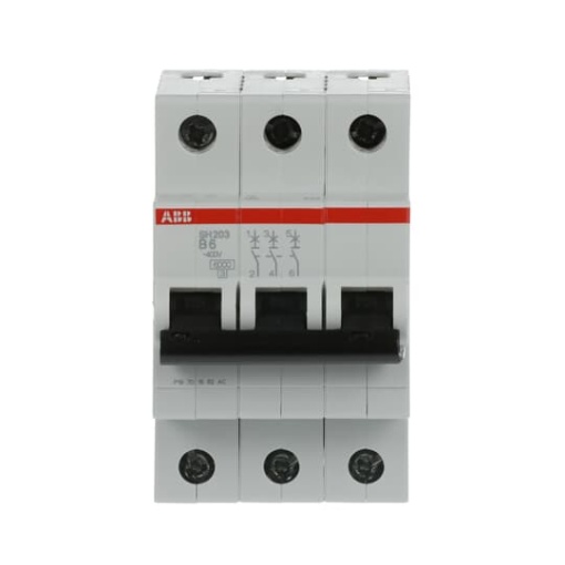 Miniature Circuit Breaker - SH200 - 3P - 6 A - B - AC 6 kA