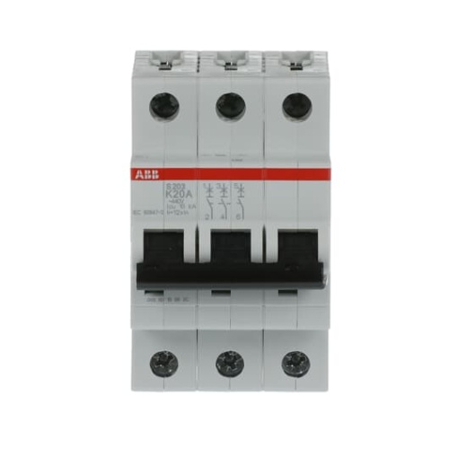 Miniature Circuit Breaker - S200 - 3P - 20 A - K - AC 6 kA
