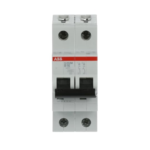 Miniature Circuit Breaker - S200M - 2P - 16 A - B - AC 10 kA