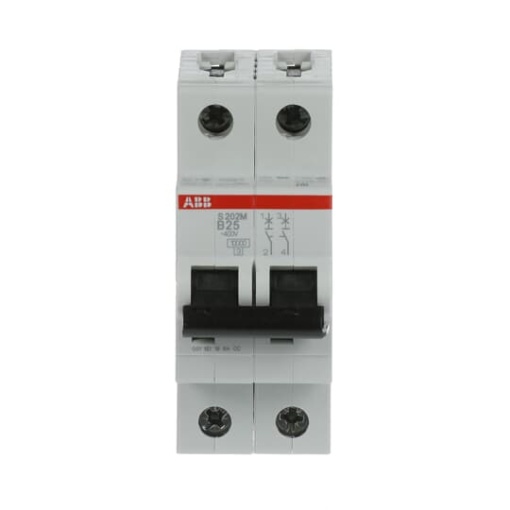 Miniature Circuit Breaker - S200M - 2P - 25 A - B - AC 10 kA