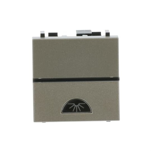 Push-button, SP with light symbol - 2M - Champagne Symbol "light" Single push button Rocker 1 pole, Champagne - Zenit