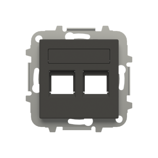 Cover plate Data connection 2 gang Black - Sky Niessen