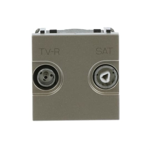 TV outlet SAT 2 gang Champagne - Zenit