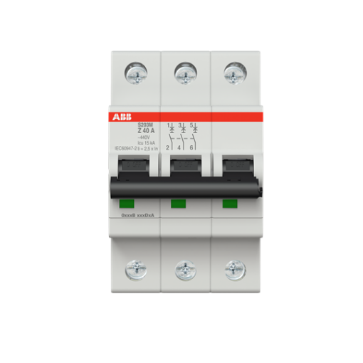 Miniature Circuit Breaker - S200M - 3P - 40 A - Z - AC 10 kA