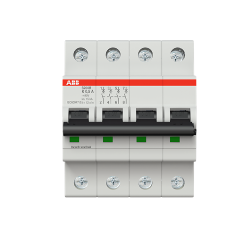 Miniature Circuit Breaker - S200M - 4P - 0.5 A - K - AC 10 kA