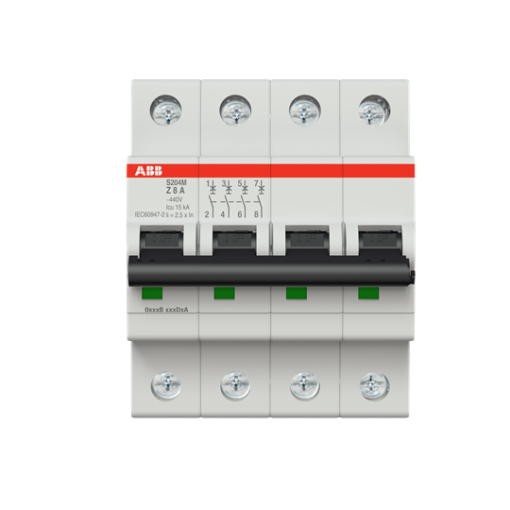 Miniature Circuit Breaker - S200M - 4P - 8 A - Z - AC 10 kA
