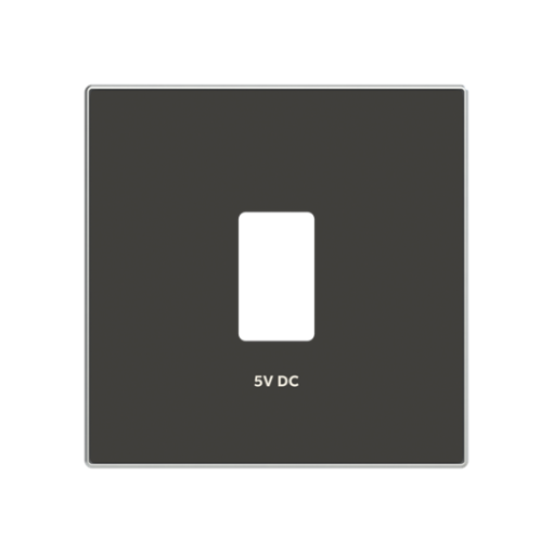 Cover USB charger USB 1 gangs Black  - Sky Niessen