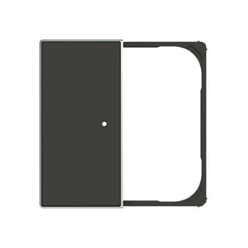 Cover plate Without imprint for Switchpush button Two-part button Black - Sky Niessen