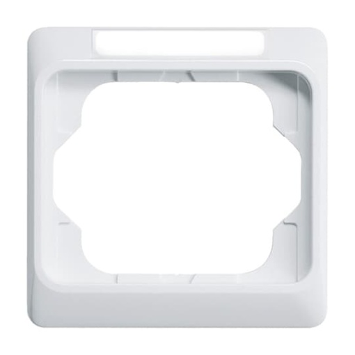 Cover frame with labelling field, horizontal 1-gang studio white - alpha exclusive