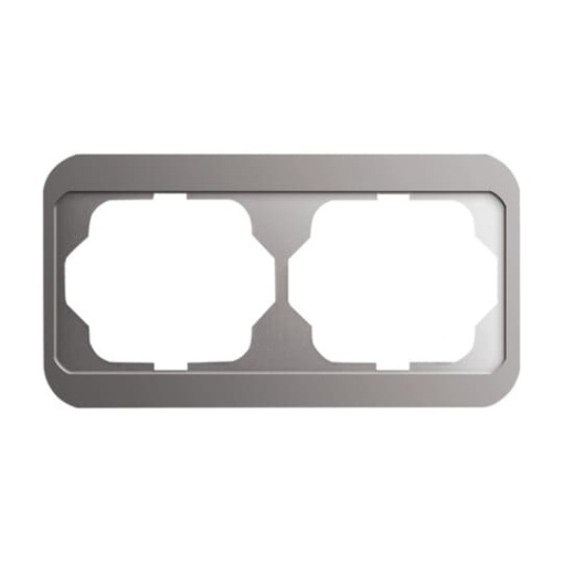 Cover frame 2-gang platinum - alpha nea