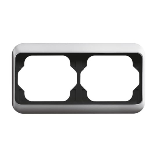 Cover frame 2-gang titanium - alpha nea