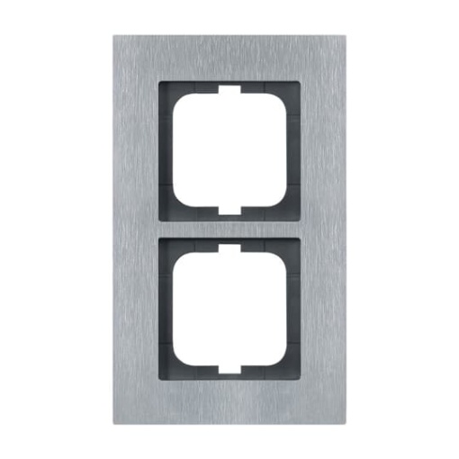 Cover frame 2-gang stainless steel - carat