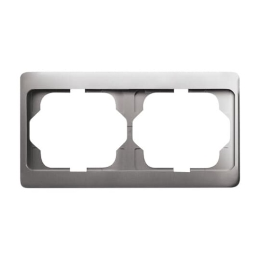 Cover frame 2-gang platinum - alpha exclusive