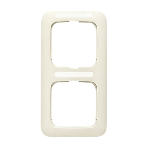 Cover frame with labelling field, vertical 2-gang white - Busch-Duro 2000 SI