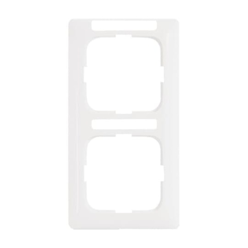 Cover frame with labelling field, vertical with label space 2-gang alpine white - Reflex SI Linear