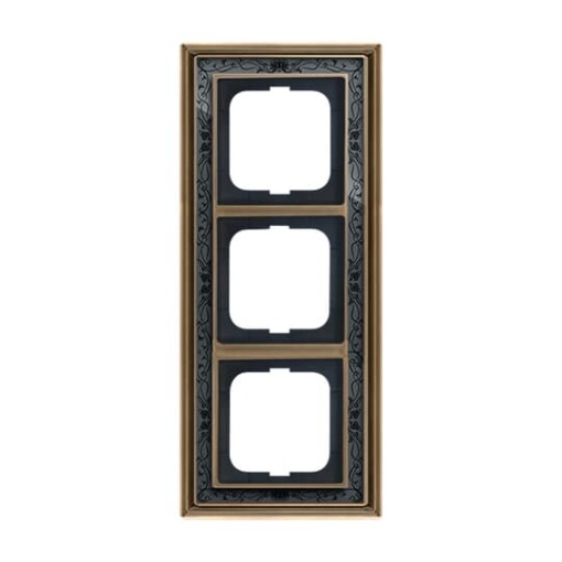 Cover frame 3-gang antique brass decor anthracite - Busch-Dynasty