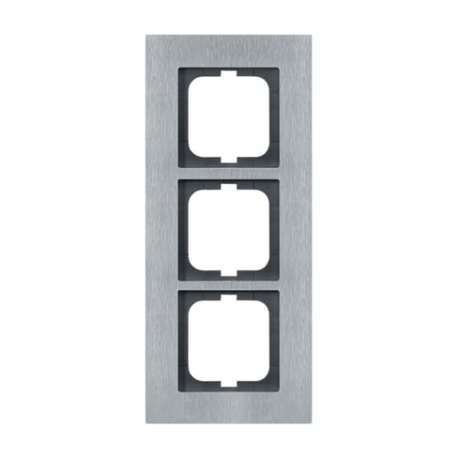 Cover frame 3-gang stainless steel - carat