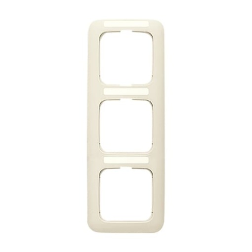 Cover frame with labelling field, vertical 3-gang white - Busch-Duro 2000 SI