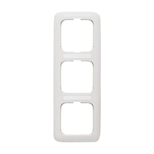 Cover frame with labelling field, vertical 3-gang alpine white - Reflex SI