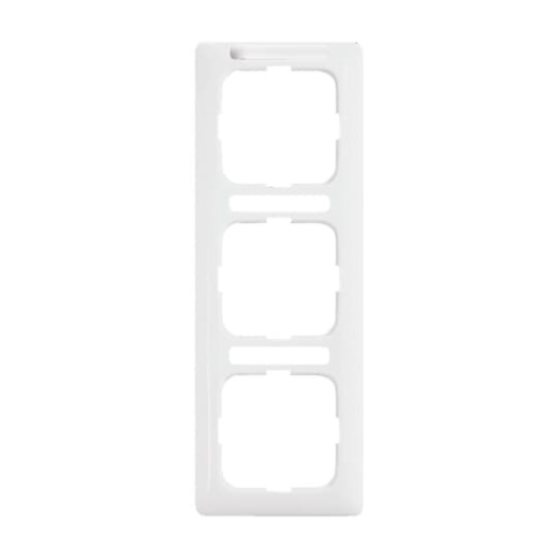 Cover frame with labelling field, vertical with label space 3-gang alpine white - Reflex SI Linear