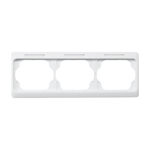 Cover frame with labelling field, horizontal with label space 3-gang studio white - alpha exclusive