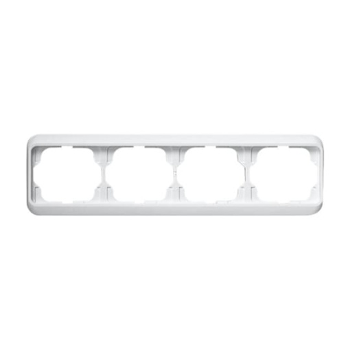 Cover frame 4-gang studio white - alpha nea