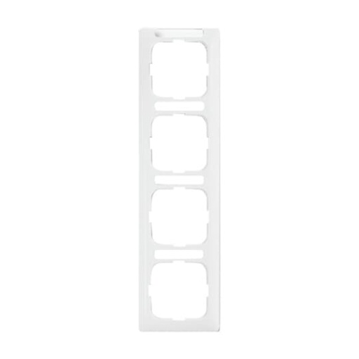 Cover frame with labelling field, vertical with label space 4-gang alpine white - Reflex SI Linear