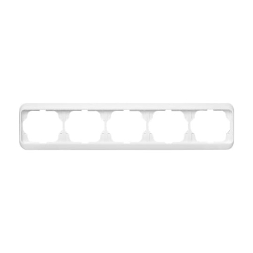 Cover frame 5-gang studio white - alpha nea