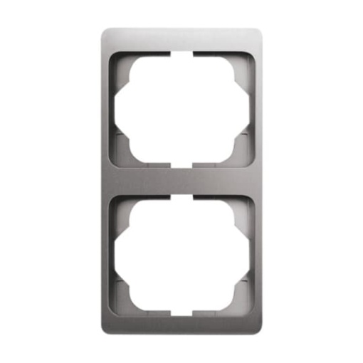 Cover frame 2-gang platinum - alpha exclusive