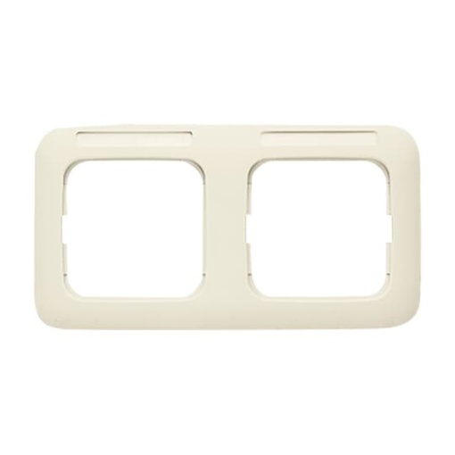 Cover frame with labelling field, horizontal 2-gang white - Busch-Duro 2000 SI