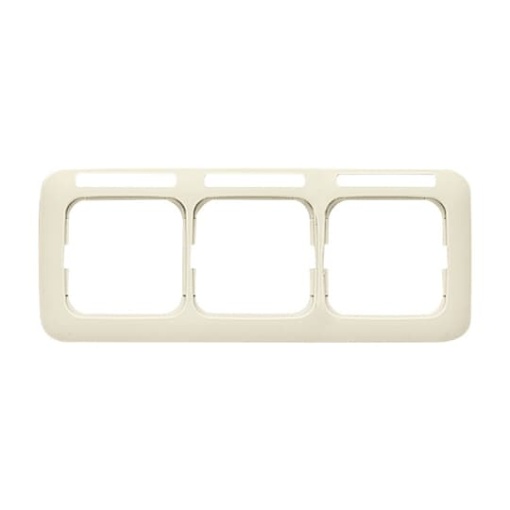 Cover frame with labelling field, horizontal 3-gang white - Busch-Duro 2000 SI