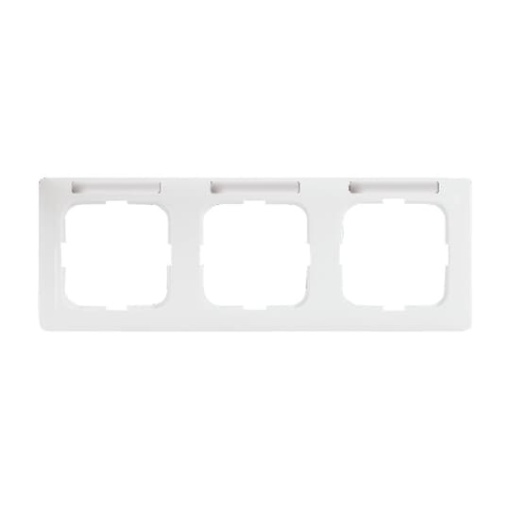 Cover frame with labelling field, horizontal with label space 3-gang alpine white - Reflex SI Linear