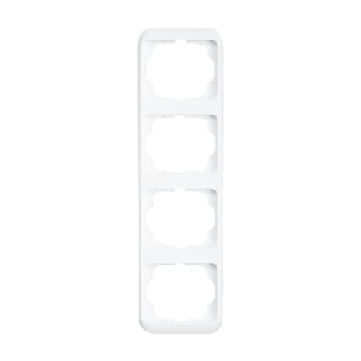 Cover frame 4-gang studio white - alpha nea